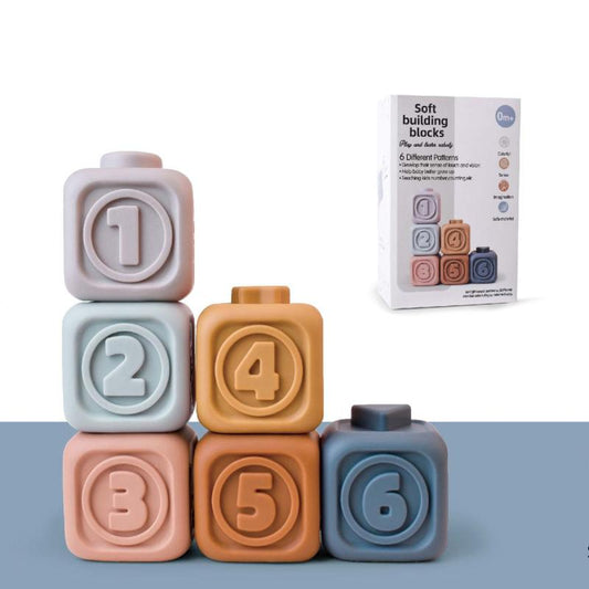 Soft Rubber Building Blocks for Babies, BPA-Free Chewable Toys