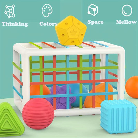 Montessori Baby Sorter Toy Colorful Cube Sensory Shape Learning Toys