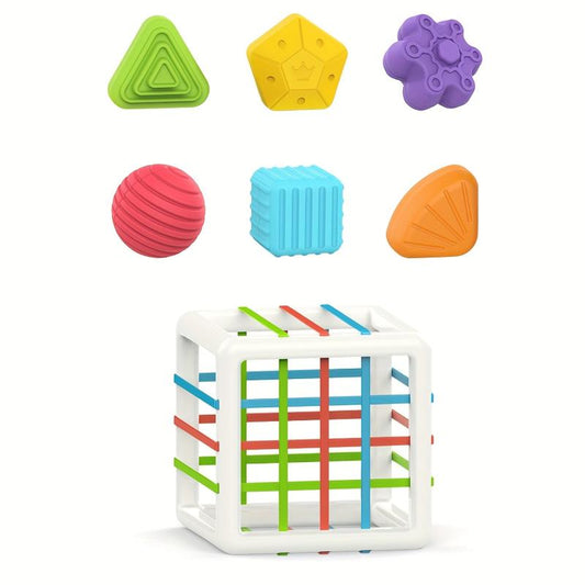 Montessori Baby Sorter Toy Colorful Cube Sensory Shape Learning Toys