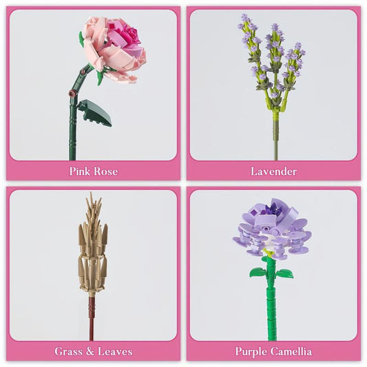 DIY Holiday Gift Building Blocks Flower Arrangement Set