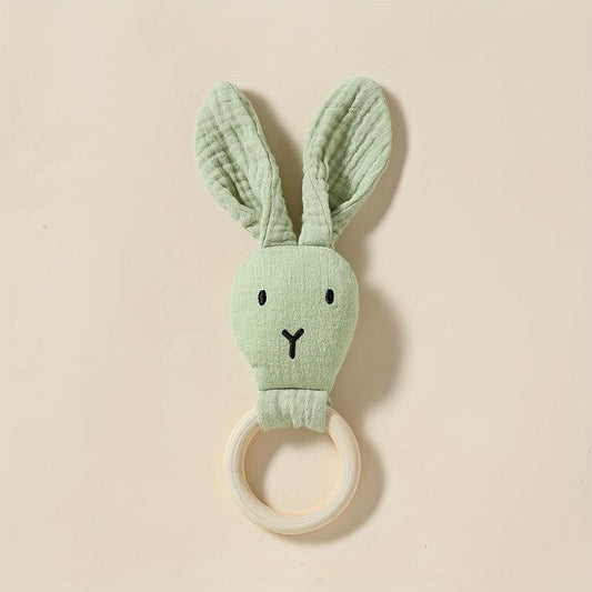 Baby Soothing Towel Doll with Wooden Ring