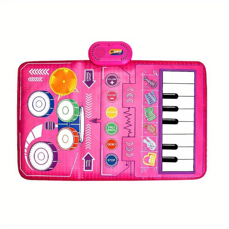 Musical Mat For Toddler Piano Keyboard & Drum Mat 2 Sticks