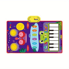 Musical Mat For Toddler Piano Keyboard & Drum Mat 2 Sticks