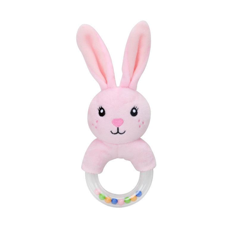 Animal Hand Crank Beads Rattle Plush Toy Stick