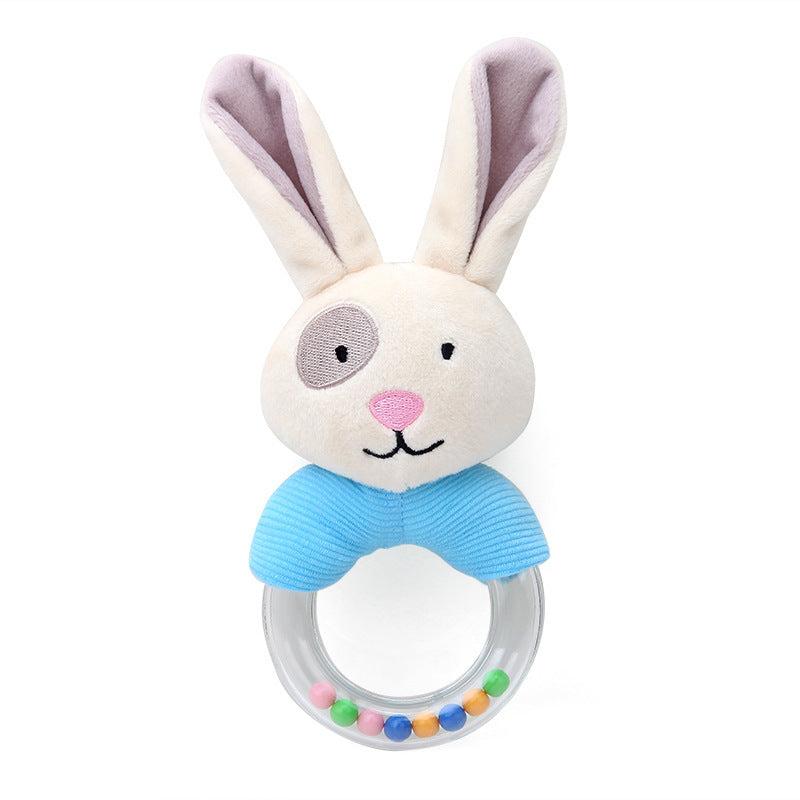 Animal Hand Crank Beads Rattle Plush Toy Stick