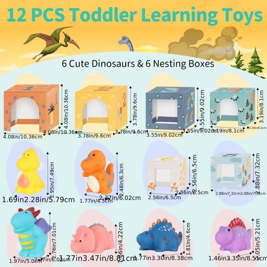 Dino Sorting & Stacking Toys for Toddlers & Babies