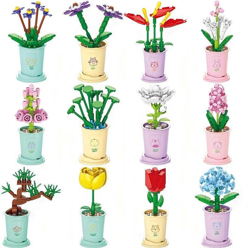 Succulent Plants Building Blocks Potted Flower Bouquets