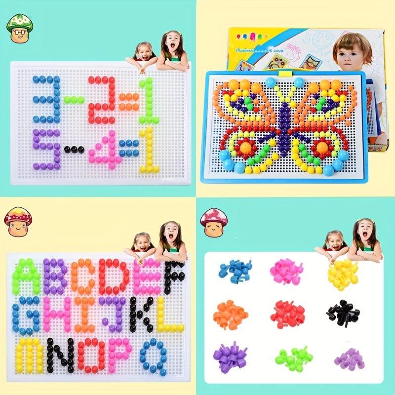 296pcs Mushroom Nail Splicing Toy Set Educational Toys