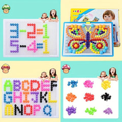 296pcs Mushroom Nail Splicing Toy Set Educational Toys