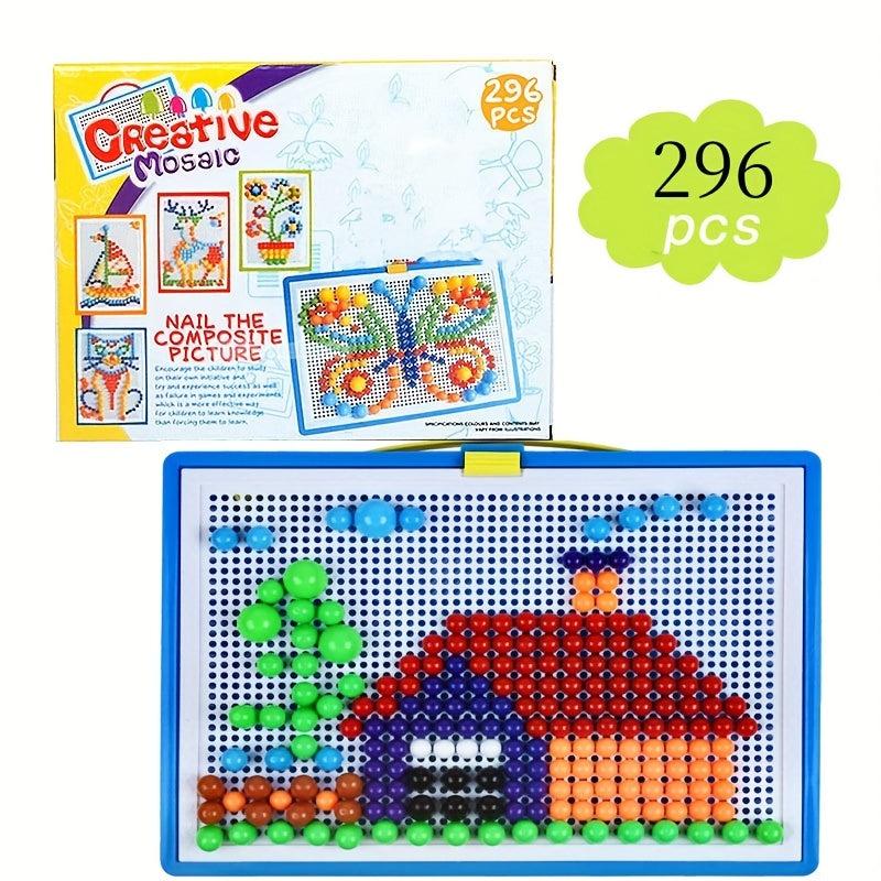 296pcs Mushroom Nail Splicing Toy Set Educational Toys