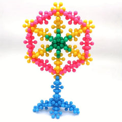 Flower Shape Building Blocks 3D Rotating Snowflakes Educational Toys