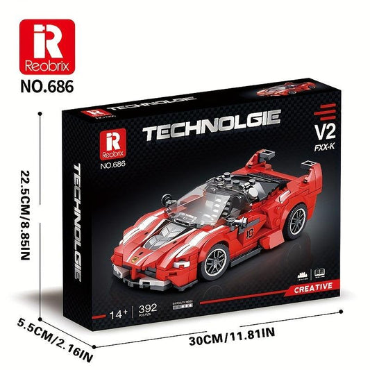 392pcs Car Building Block Racing Car Small Assembly DIY Building Block Toys