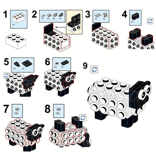 Creative Small Animal Sheep Building Blocks Toys for Kids
