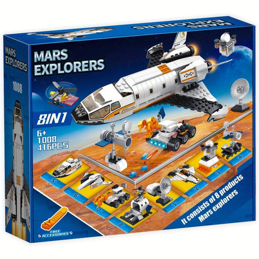 416pcs Mars Research Shuttle Toy Building Kit Space Exploration Set for 6-8