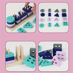 Wooden Shape Pairing Building Blocks Set