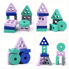 Wooden Shape Pairing Building Blocks Set
