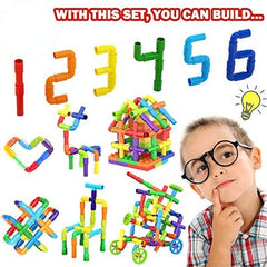 52pcs Pipe Tube Sensory Construction Set With Wheels