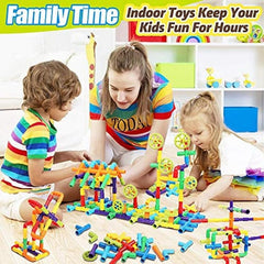 52pcs Pipe Tube Sensory Construction Set With Wheels