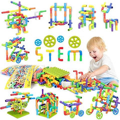 52pcs Pipe Tube Sensory Construction Set With Wheels