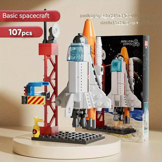 City Space Rocket DIY Craft Launch Center Base Puzzle Model Assembly Building