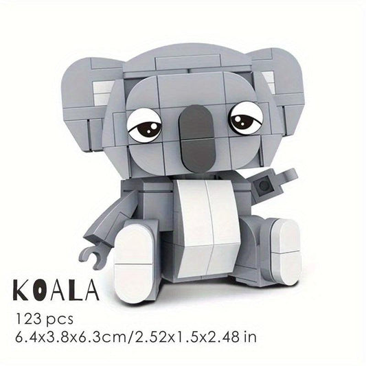 123pcs Koala Animal Building Block Model DIY Building Block Tabletop Decoration
