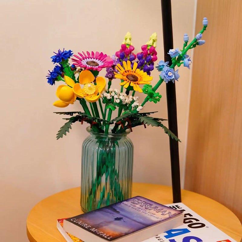 Wildflower Bouquet Flower Building Blocks Home Decor Holiday DIY Toy Gift