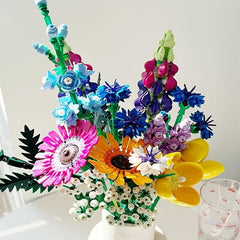 Wildflower Bouquet Flower Building Blocks Home Decor Holiday DIY Toy Gift