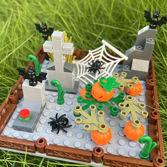 Halloween Building Blocks Grave Bat Spider Pumpkin Tree Toys