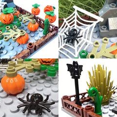 Halloween Building Blocks Grave Bat Spider Pumpkin Tree Toys