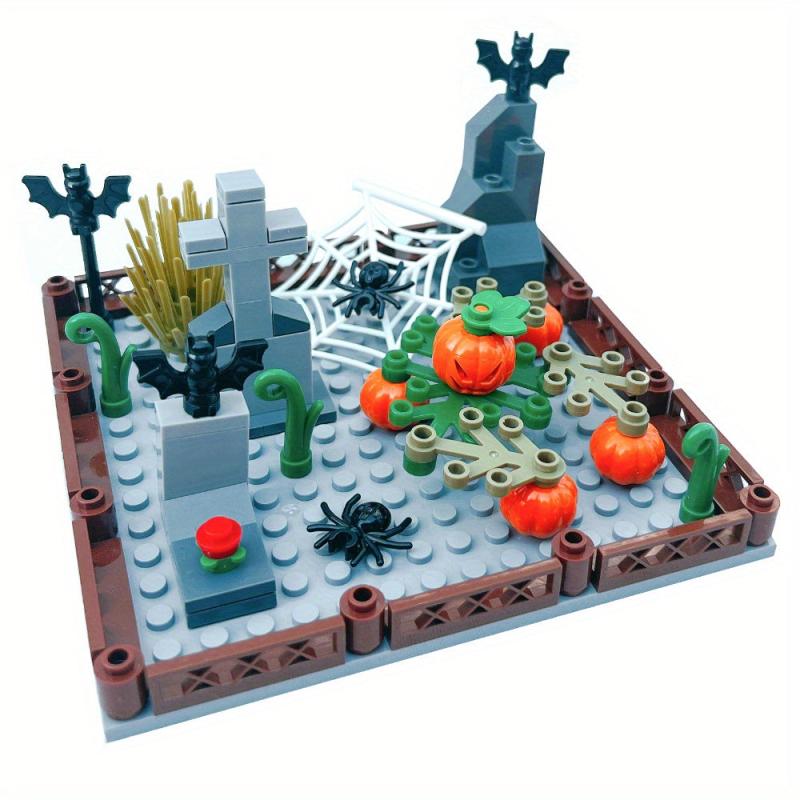 Halloween Building Blocks Grave Bat Spider Pumpkin Tree Toys