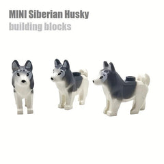 Adorable Mini Siberian Husky Building Blocks Toy