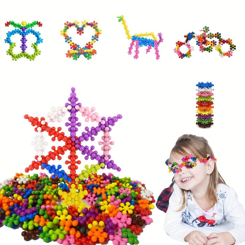 60pcs 3D Plum Blossom Building Blocks Rotating Snowflakes