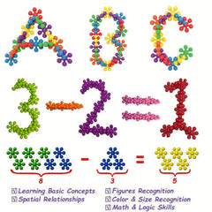 60pcs 3D Plum Blossom Building Blocks Rotating Snowflakes