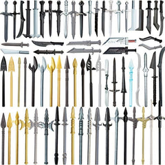 Knight Building Block Figures Sword and Spear Weapon Series Toy