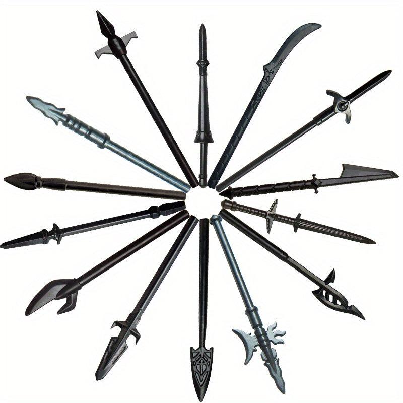 Knight Building Block Figures Sword and Spear Weapon Series Toy