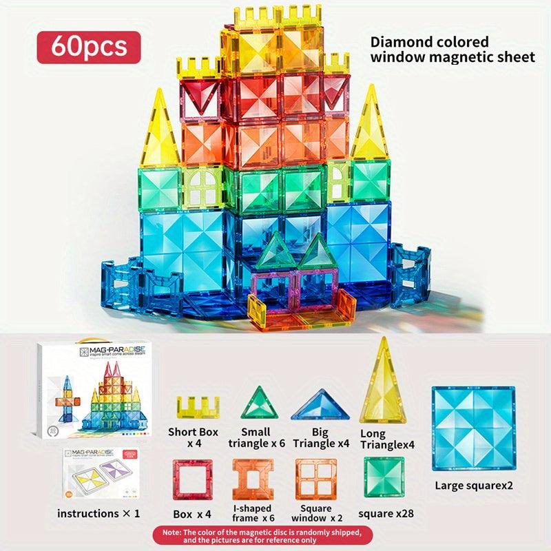 Magnetic Track Tube Building Blocks Puzzle Set