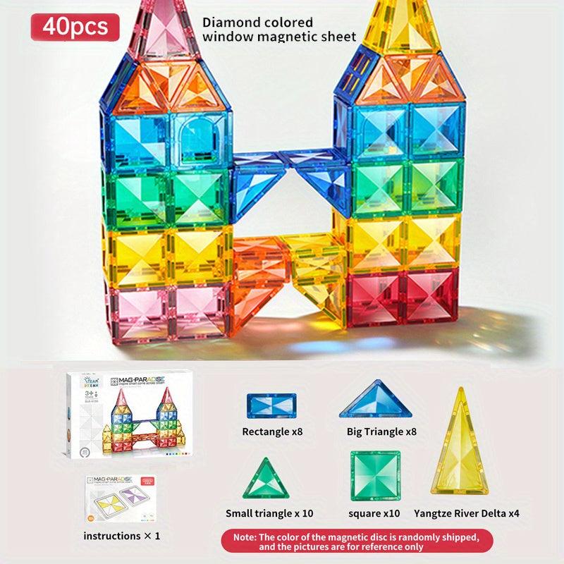 Magnetic Track Tube Building Blocks Puzzle Set
