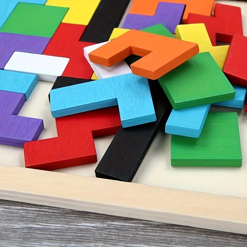 Wooden Blocks Puzzle Educational Fun Toys Gift