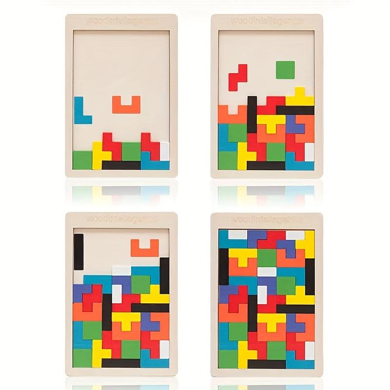 Wooden Blocks Puzzle Educational Fun Toys Gift