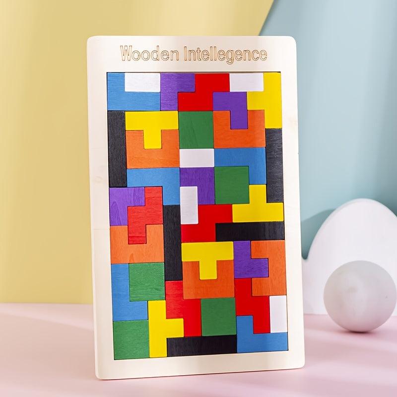 Wooden Blocks Puzzle Educational Fun Toys Gift
