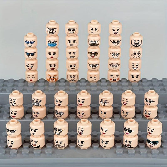 56pcs Doll Head Expression Accessories Small Parts Building Block Toy