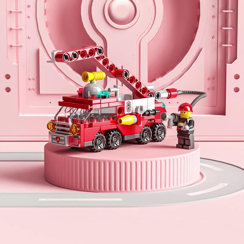 6 In 1 Fire Engine Building Blocks Educational Toys DIY Assembly Model Gift