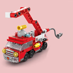 6 In 1 Fire Engine Building Blocks Educational Toys DIY Assembly Model Gift
