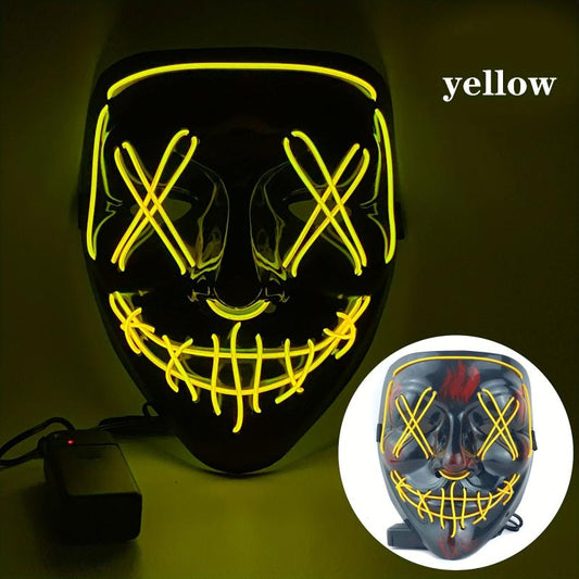 Men's LED Light Halloween Mask Cosplay Masquerade Party Carnivals Blood Horror