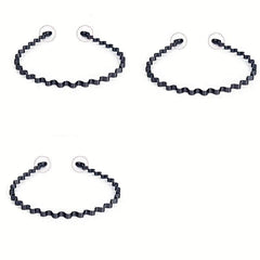3pcs Metal Spray Paint Steel Wire Headband Set Men's Headband