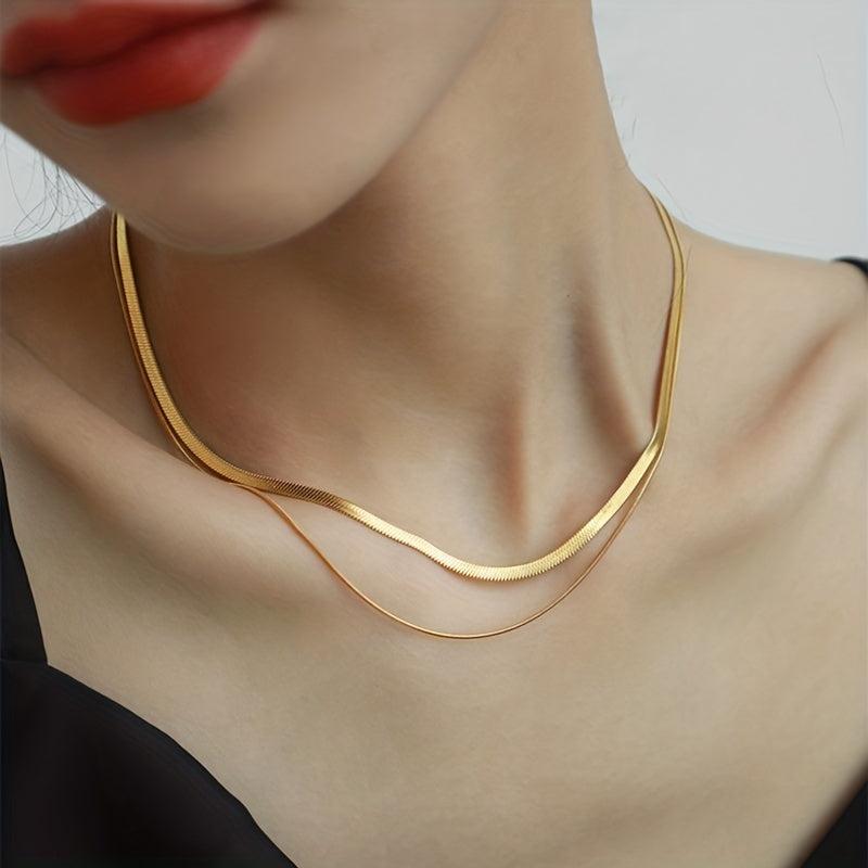 Snake Chain Necklace Herringbone Jewelry Gift For Friends