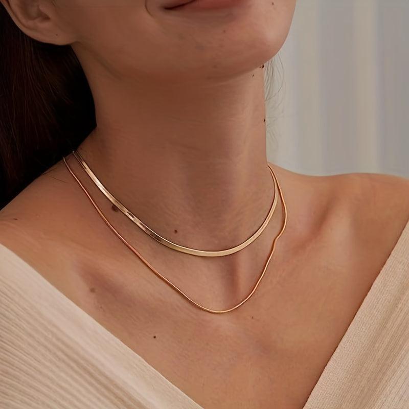 Snake Chain Necklace Herringbone Jewelry Gift For Friends