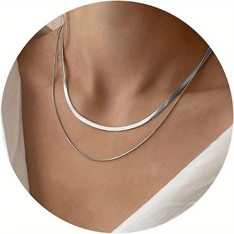 Snake Chain Necklace Herringbone Jewelry Gift For Friends