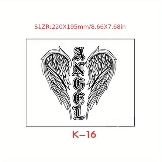 Flowers Wings Tattoo Sticker Clavicle Chest Body Stickers