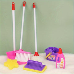 Kids Pretend Play Cleaning Toy Set with Brooms, Mops & Cleaning Tools